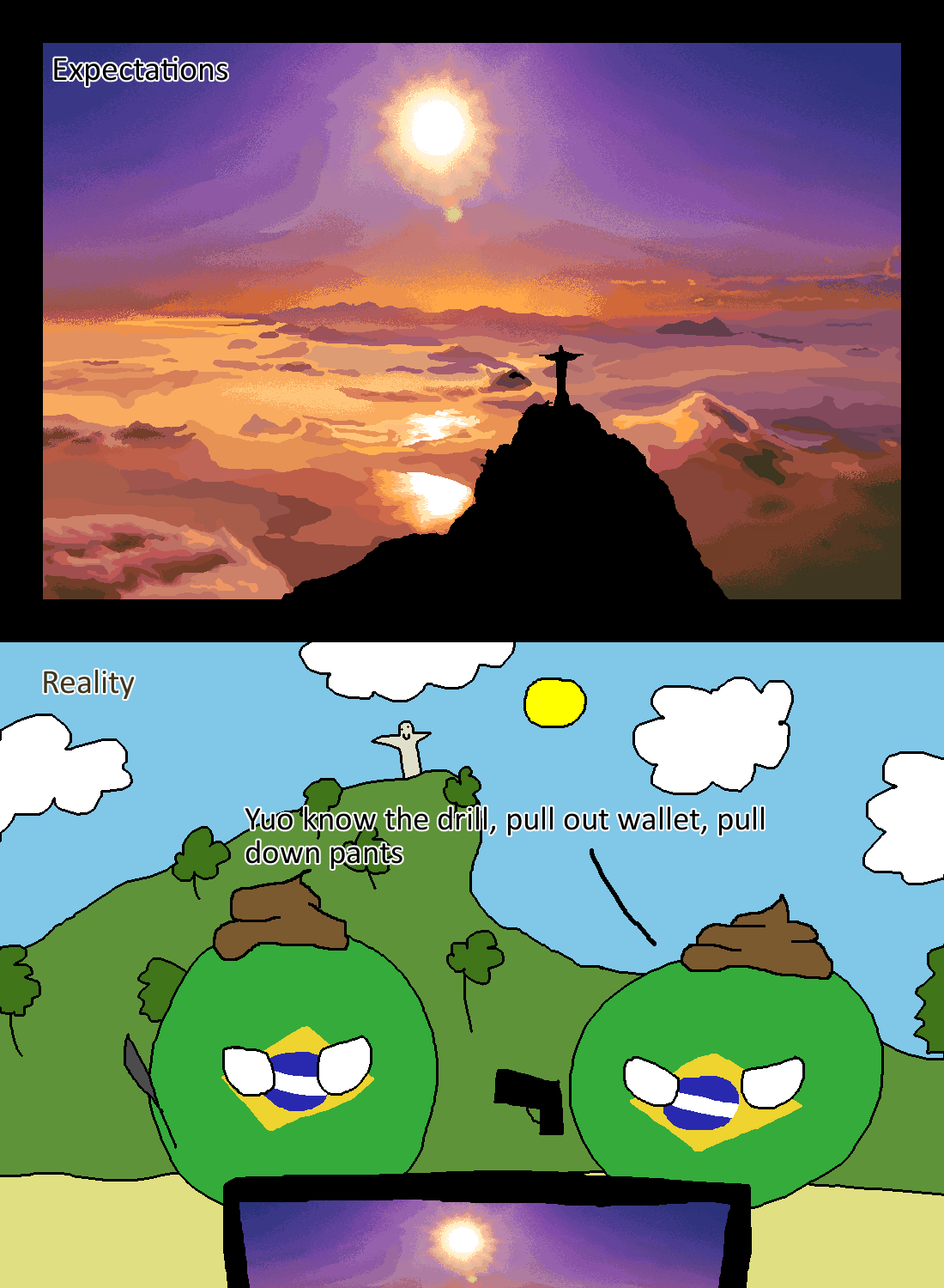 Visiting Brazil: Expectation vs reality Countryballs