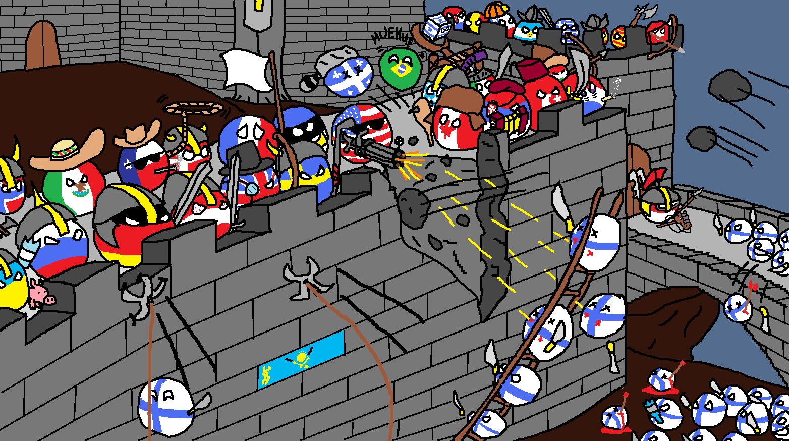 Attack the fortress Countryballs