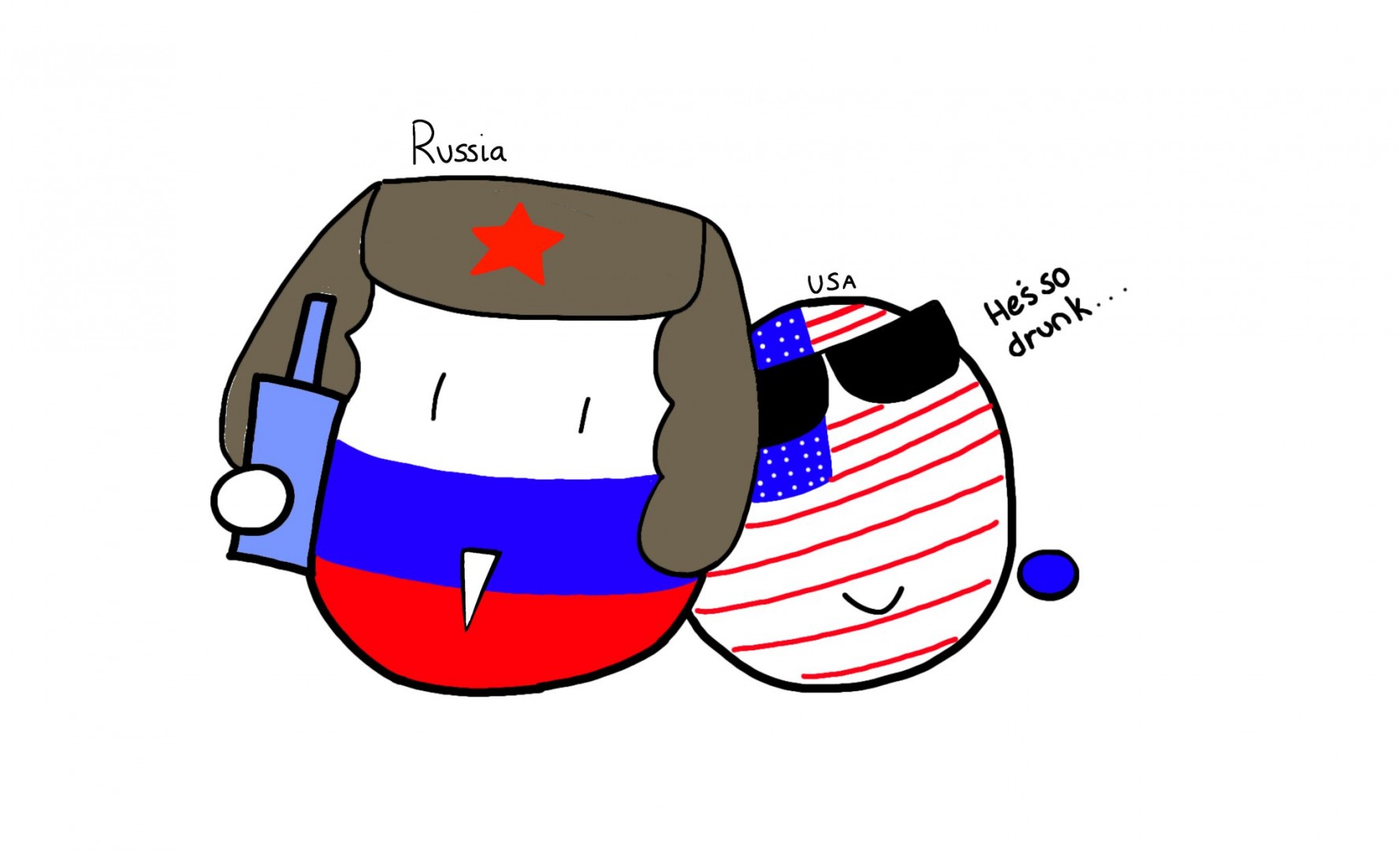 USA and Russia Countryballs