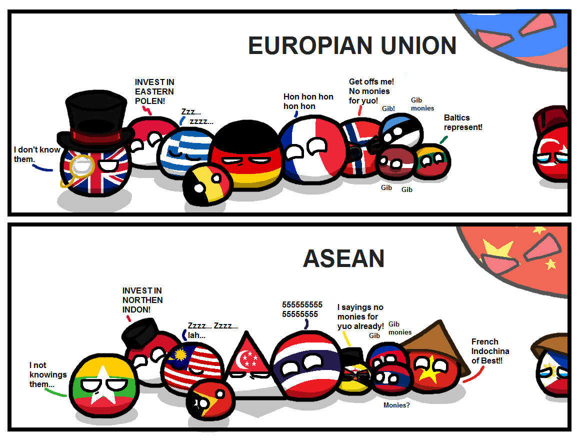 European Union - Asian Union Countryballs