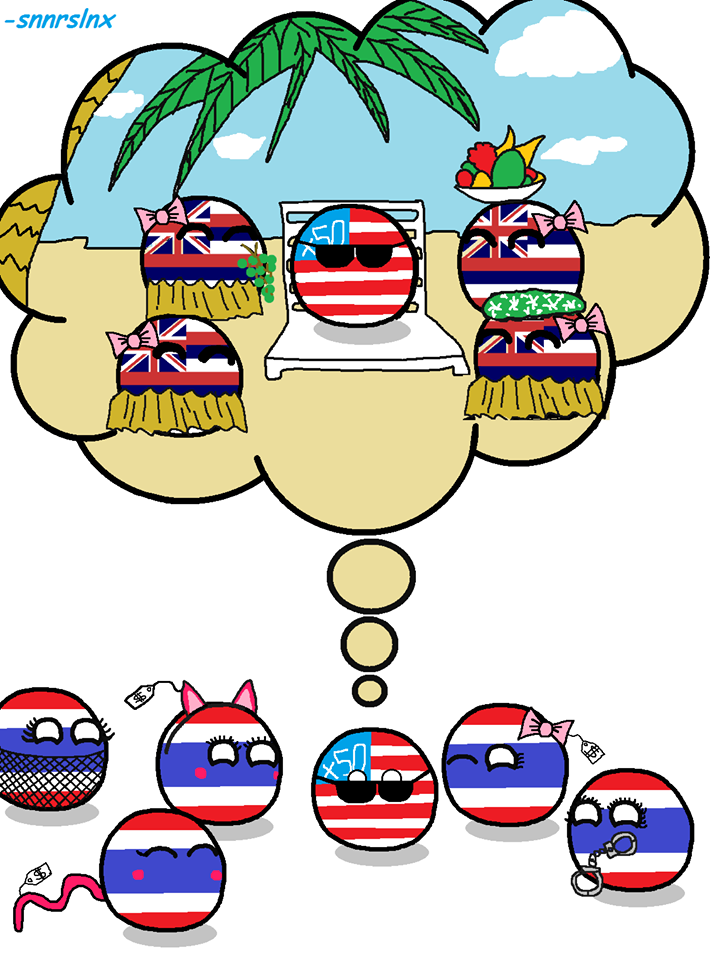 USA in Thailand Countryballs