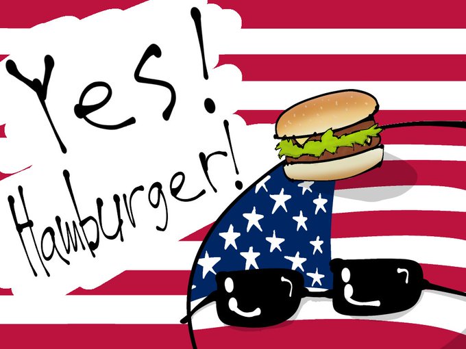 Yes! Hamburger! Countryballs